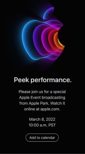 苹果官宣将于北京时间3月9日举办春季发布会