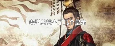 ​贵州总共出了几个皇帝