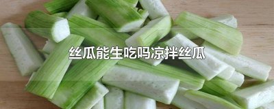 ​能生吃的丝瓜凉拌丝瓜怎么做的 丝瓜可不可以凉拌吃