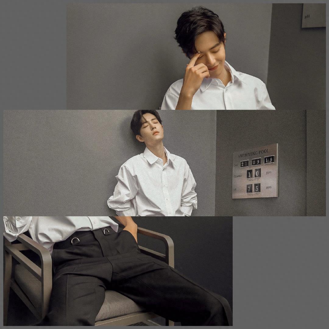 一组肖战的高清无水印壁纸，黑白灰的色调也太高级了吧