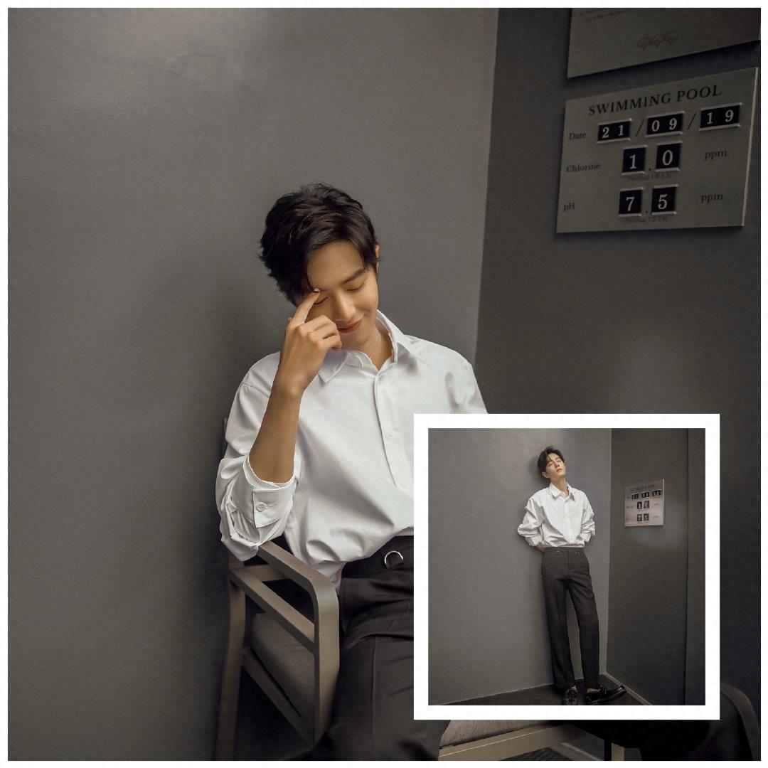 一组肖战的高清无水印壁纸，黑白灰的色调也太高级了吧