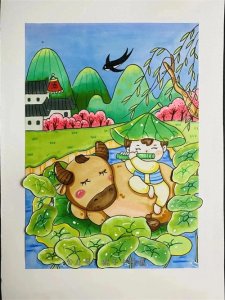 多张清明节绘画,手工画,色彩线描画,剪贴画,一键即可收合集!